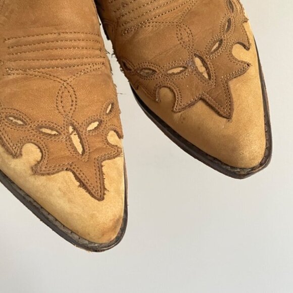 Vintage Guess Nubuck Leather Cowboy Style Heeled Shoes - 6/5-5.5US - Picture 2 of 11